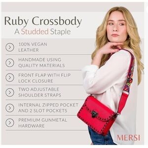 Ruby Crossbody Bag - Orange Vegan Leather